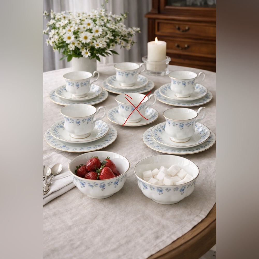 Rare 1970s Vintage Royal Albert “Memory Lane” Tea Set for 5 – Bone China
